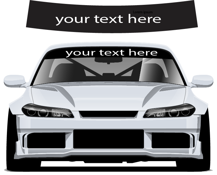 Custom sunstrip  fit any car text Sun strip personalised 140 x 25 cm