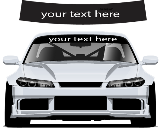 Custom sunstrip  fit any car text Sun strip personalised 140 x 25 cm